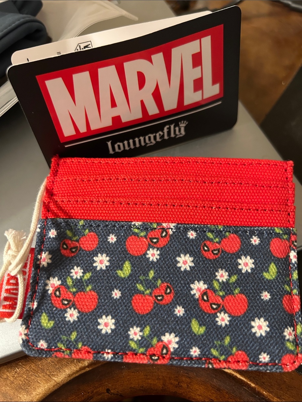 Marvel x Loungefly Spider-Man Cherrie & Daisies Denim Cardholder